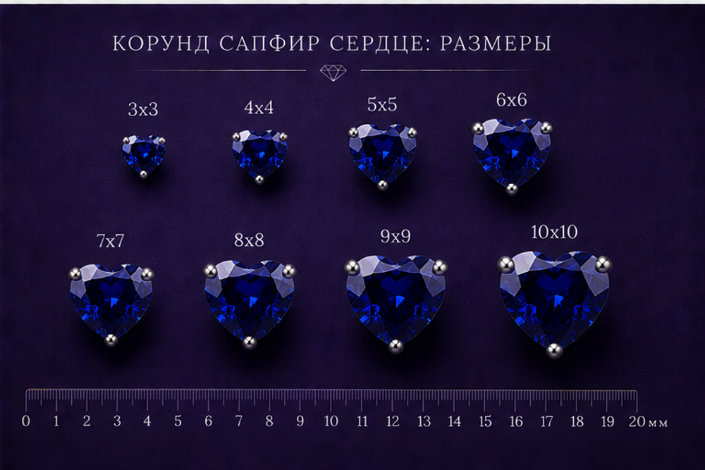 Корунд Сапфир Сердце