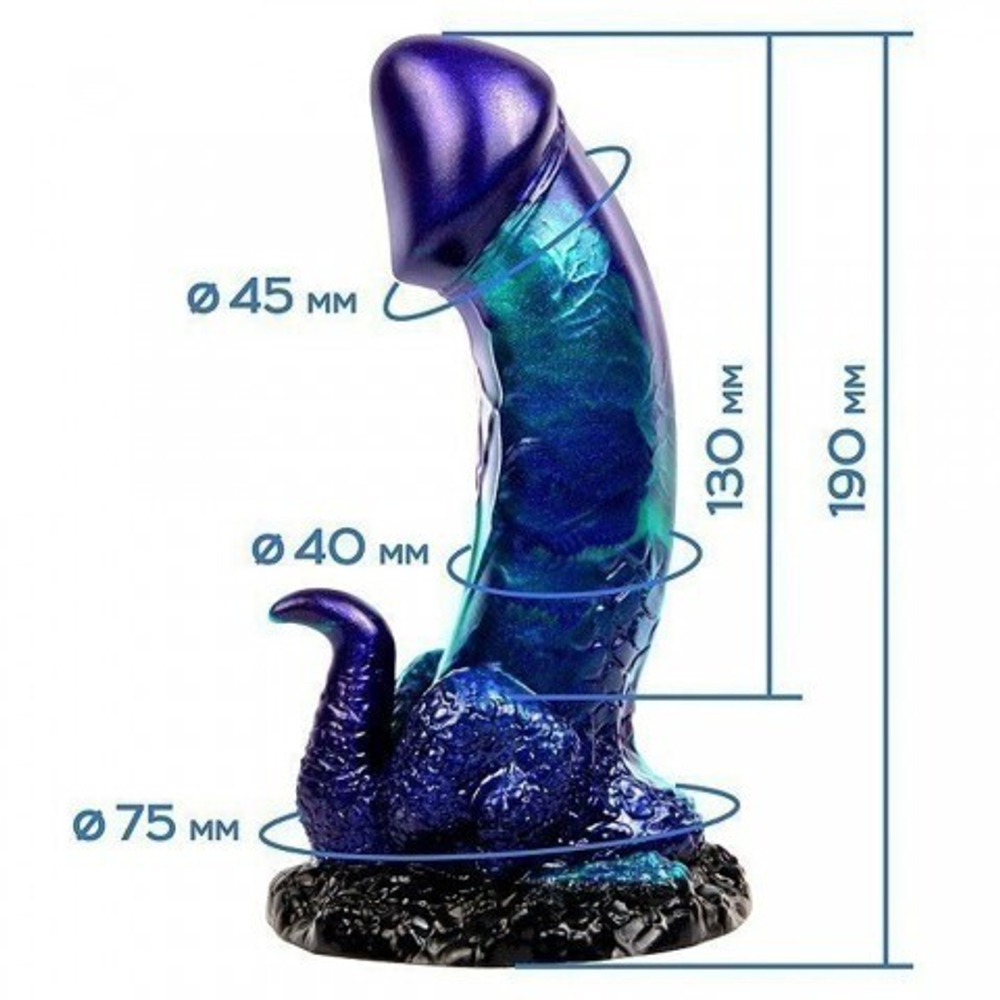 Фаллоимитатор Magic Hero (19*5), фиолетово-зелёный с перламутром