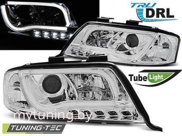 Передние фары led tube lights chrome для Audi A6 C5