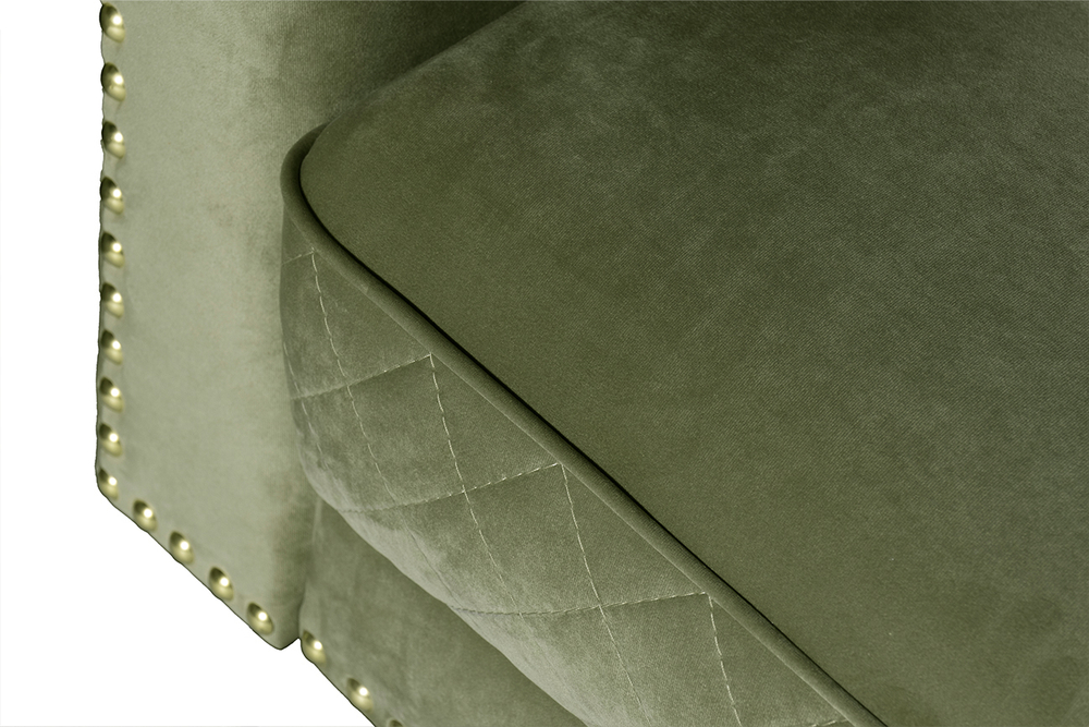 Диван Garda Decor Сорренто (Sorrento) 230M трехм.раск,велюр оливковый Colt1002-OLIV 230*101*86