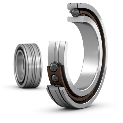 Matched set of two super-precision, high-speed E design, single row angular contact ball bearings 7012 FE/HCP4ALDGA