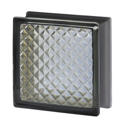 Стеклоблок Vitrablok Инка Черный бриллиант Жемчуг 19x19x8