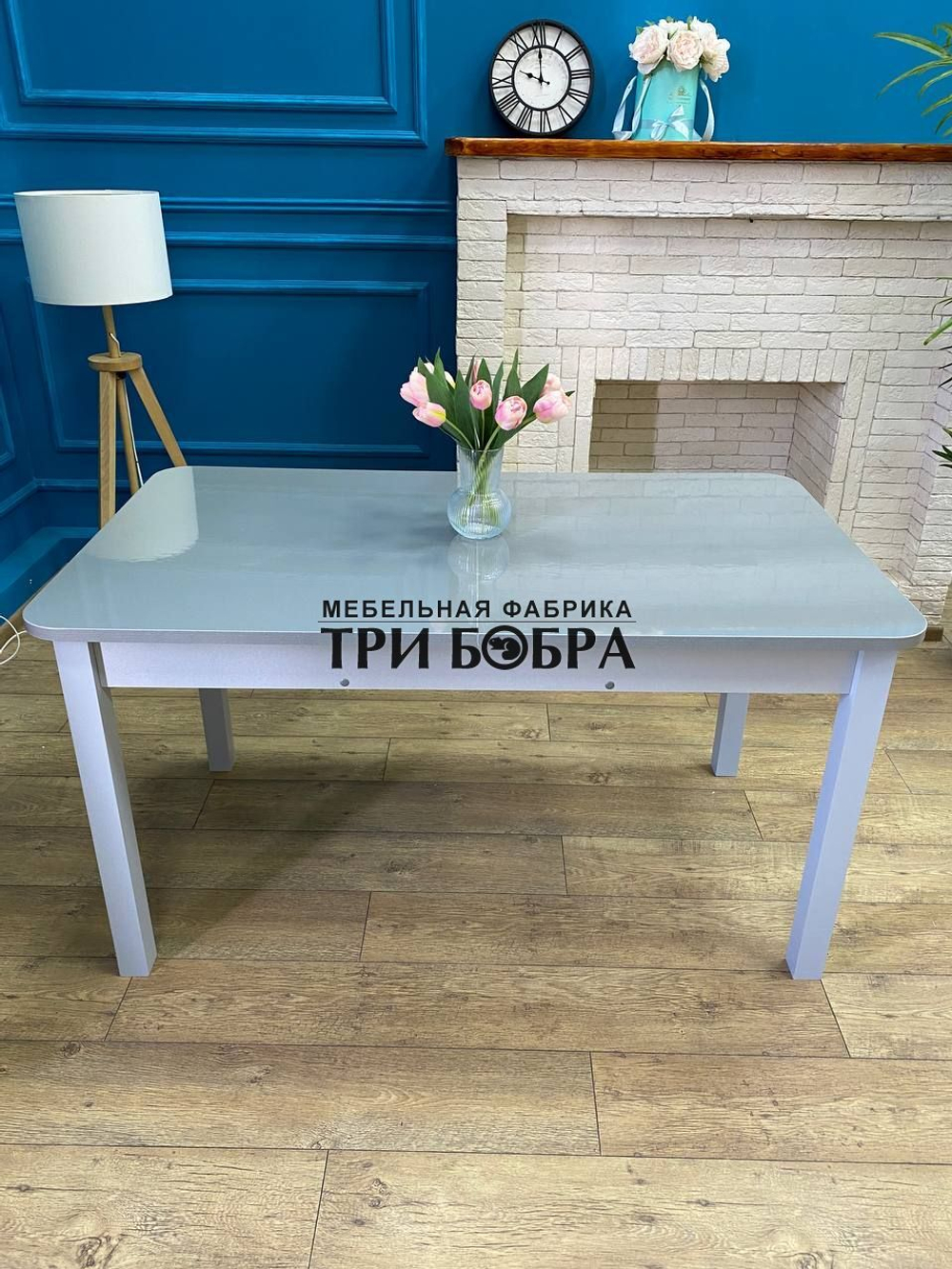 Большой кухонный стол "Макси", металлик