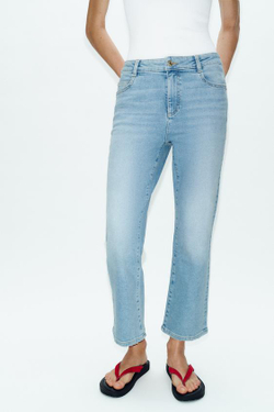 ZARA ДЖИНСЫ Z1975 MINI FLARE С ВЫСОКОЙ ПОСАДКОЙ, ГОЛУБОЙ