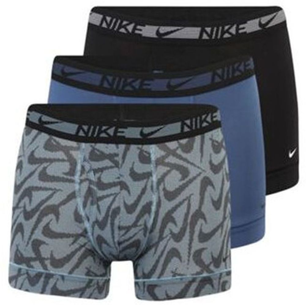 Мужские боксеры спортивные Nike Dri-Fit Ultra Stretch Micro Trunk 3P - blue geo swoosh/mystic navy/black