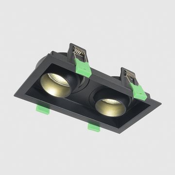 Встраиваемый точечный светильник 2*GU10 CLT 069C2 BL чёрный Crystal Lux