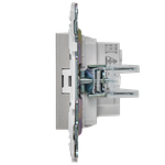 SKANDY Розетка без заземления с защитными шторками 10А SK-R01S серебряный IEK