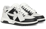 OFF-WHITE leather lace-up fashion sneakers white and black