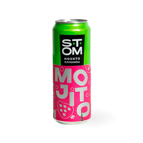 Мохито "Стом" Клубника с газом 0,45л ж/б