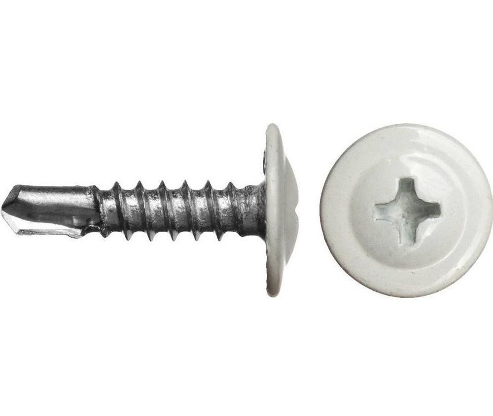 Саморез п/с сверло с п/ш RAL 9003 4,2х16 (Белый)