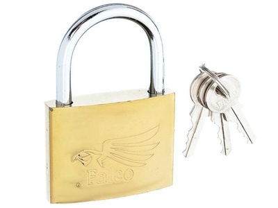 Замок навесной 60мм FALCO золото