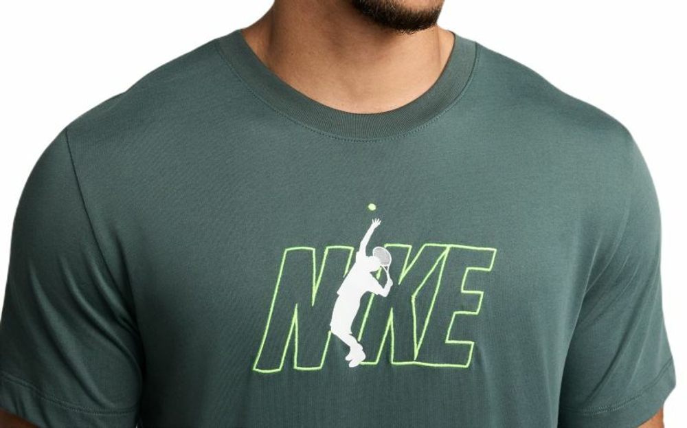 Мужская теннисная футболка Nike Court Dri-Fit Short Sleeve T-Shirt - vintage green