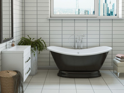 Ванна из литьевого мрамора Эстет Бостон 180х74 на подиуме белая, ФР-00001046