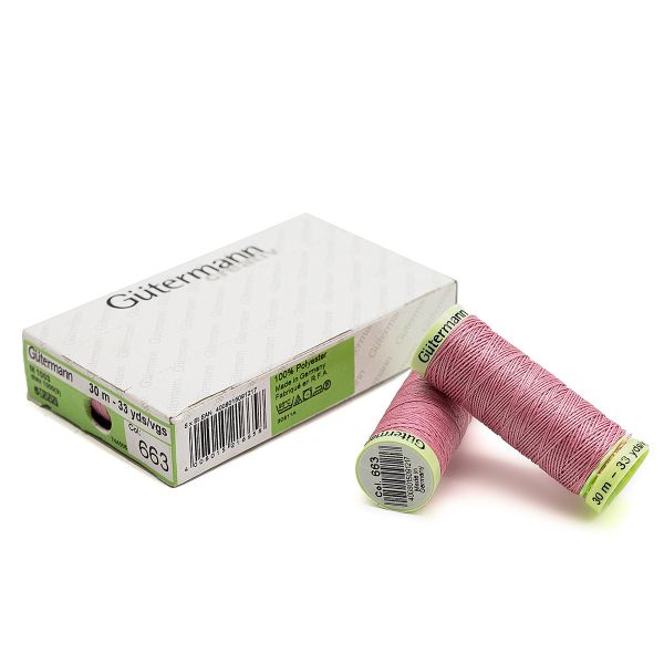 Нитки отделочные Gutermann Top Stitch 30 (30 метров), 5 кат. | 663 т.розовый
