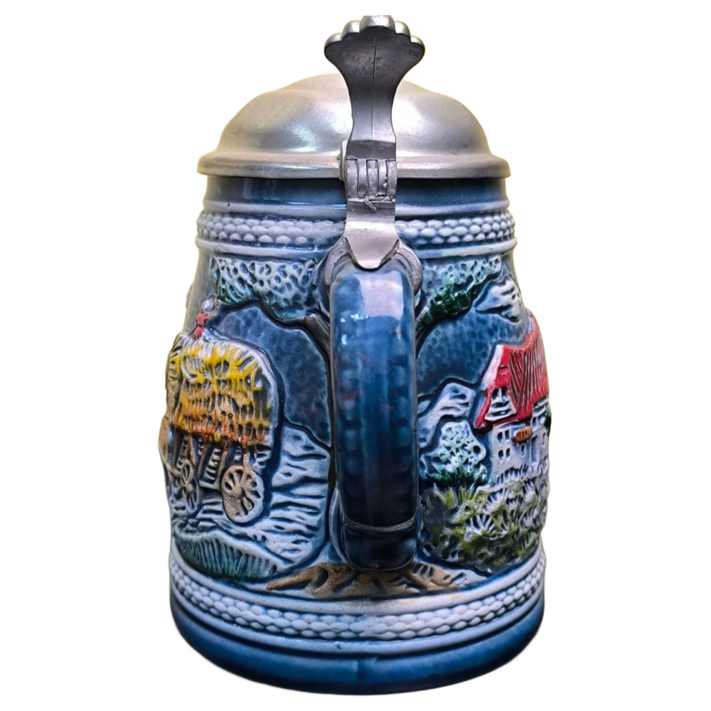 Кружка пивная "Пейзаж" (фаянсовая с крышкой)