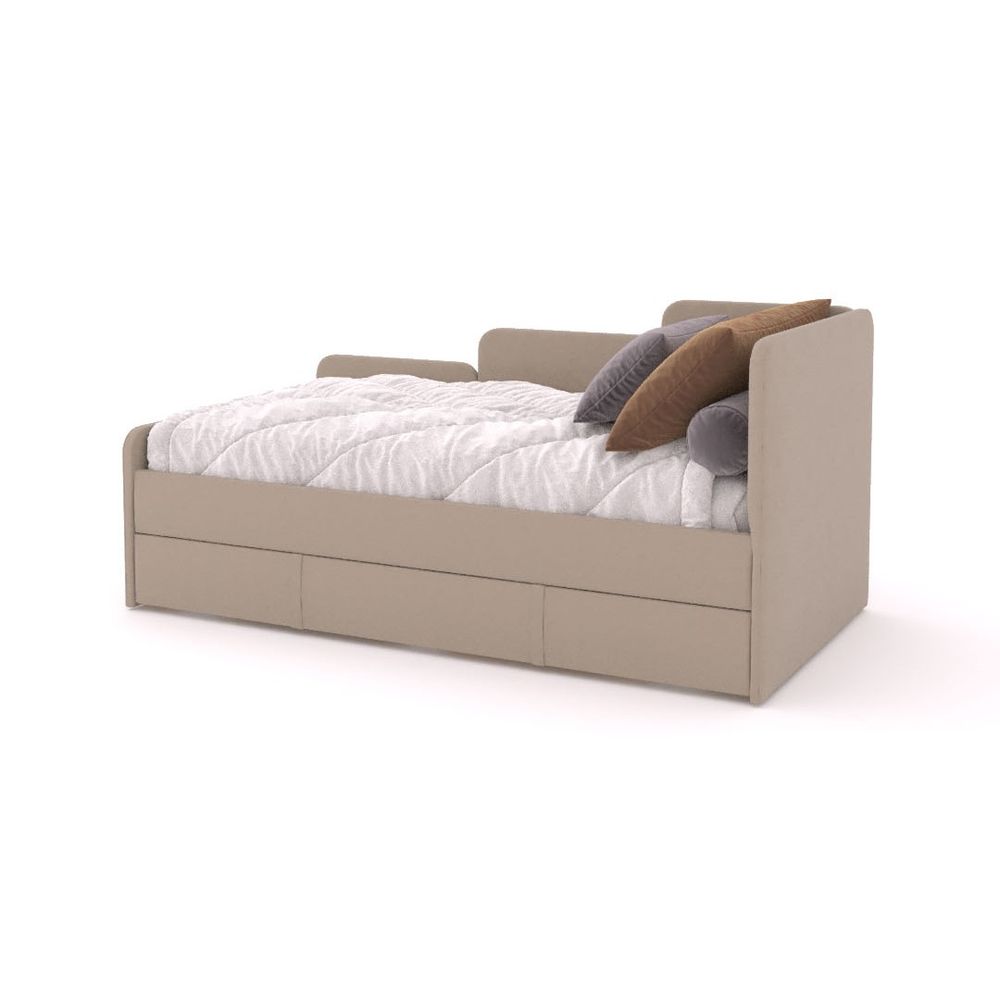 Кровать детская тахта 160х80 см с ящиком (капучино Беверли)