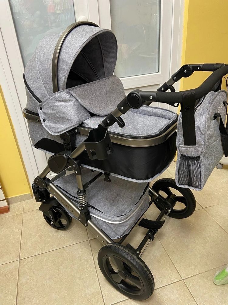 Детская коляска Luxmom 555 2в1 (серый)