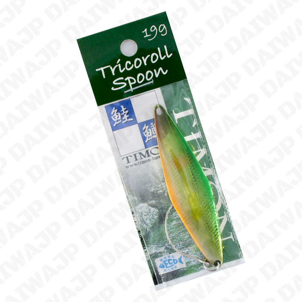 Блесна TIMON TRICOROLL SPOON 19g GREEN GOLD AYU