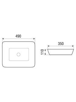 Раковина накладная WeltWasser WW  ELBACH 2261 490х350х110
