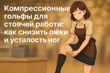 Компрессионные гольфы для стоячей работы — как снизить отёки и усталость ног