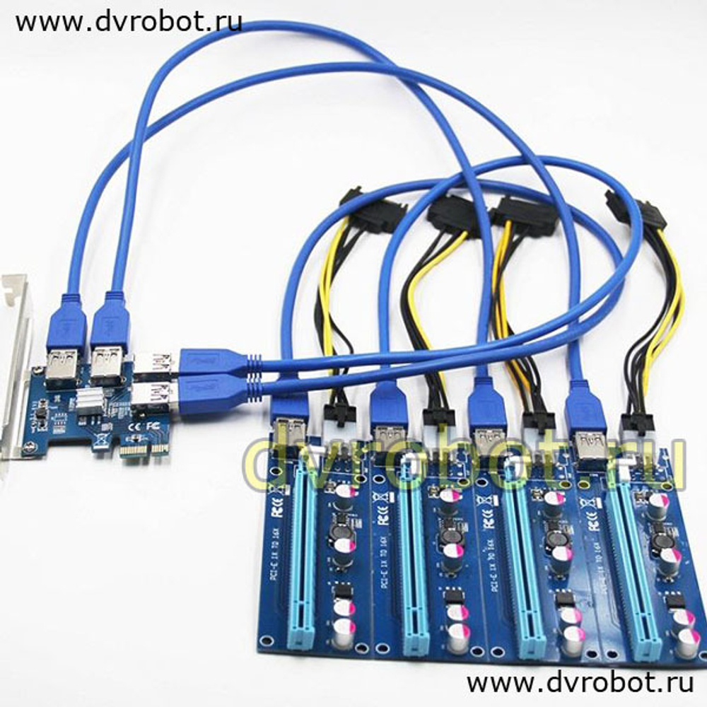 Разветвитель PCI-E 1x для 4 PCI-E 16x