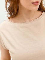 Футболка оверсайз с рукавами крылышками бежевый