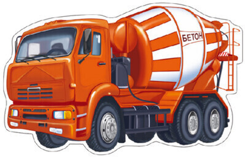 Мини-Плакат вырубной Машина Бетономешалка, 360х280