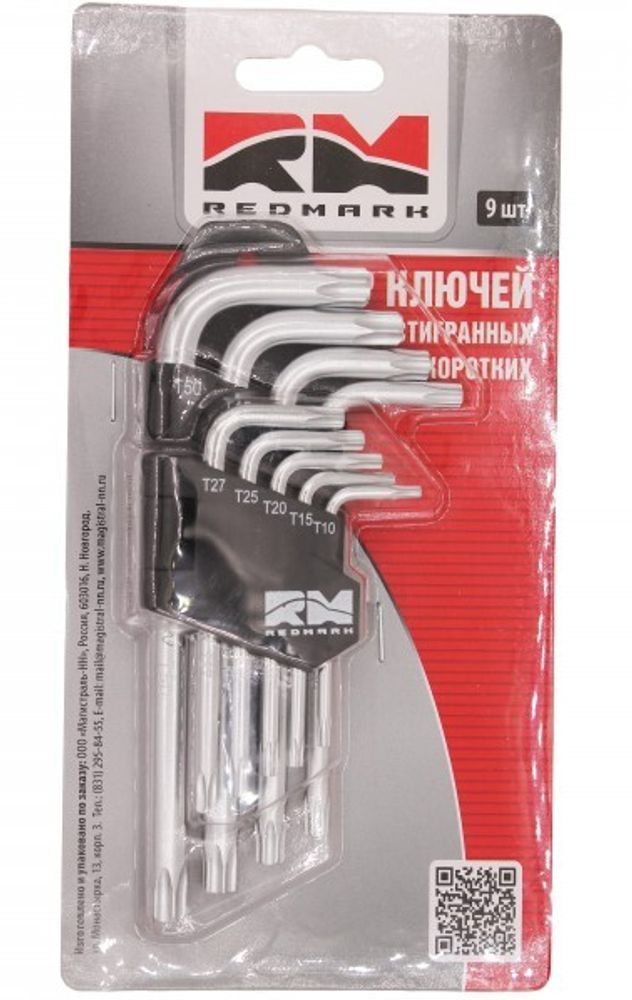 Набор шестигранников (9 предм.) TORX корот. (RedMark)