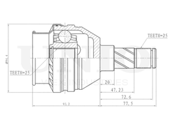 ШРУС внутренний UNIO CVJ-30161
