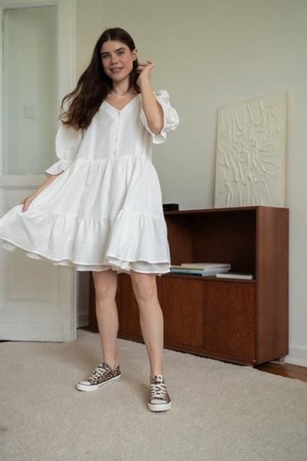 Платье Милана из муслина для бер. и кор., Айвори