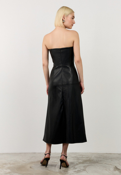 Платье-корсет миди из эко-кожи