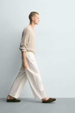 ZARA ДЖИНСЫ WIDE LEG, БЕЛЫЙ