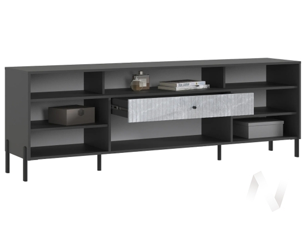 Тумба ТВ (металл) Оливия (графит/мрамор глянец)