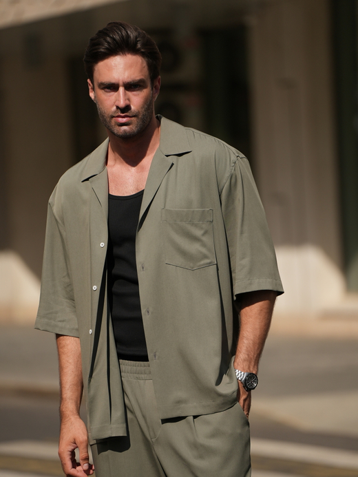 Рубашка с коротким рукавом | olive