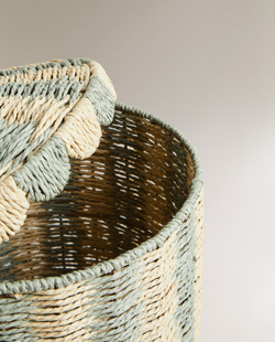Zara Home Корзина из плетёной бумаги, цвет разноцветный, 37 см · 4667/049