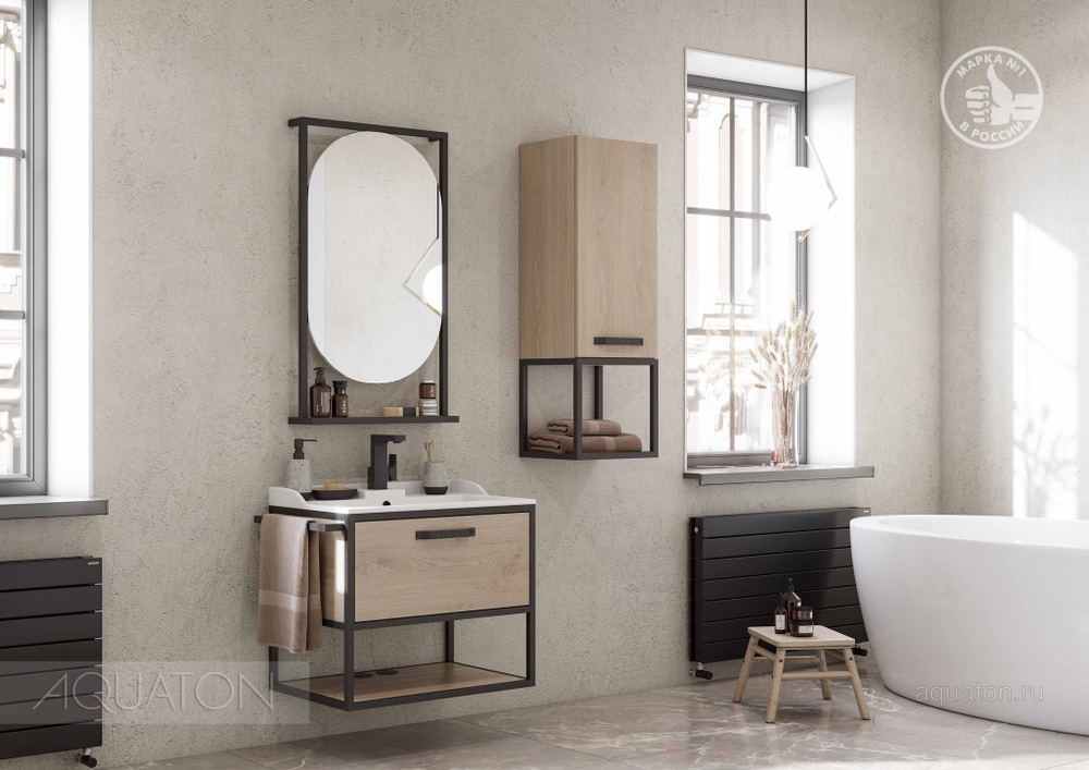 Зеркало AQUATON Лофт Фабрик 50 дуб эндгрейн 1A242502LTDU0