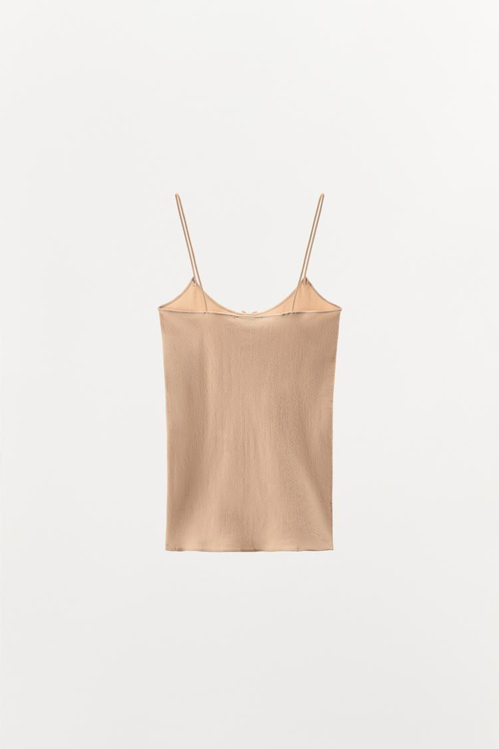 ZARA ТОП НА БРЕТЕЛЯХ С АТЛАСНЫМ БАНТОМ, ПАСТЕЛЬНО-РОЗОВЫЙ