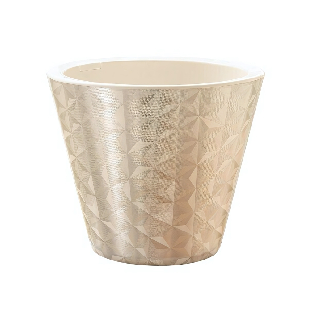 Кашпо "Грани" (5л.) Цв. Кремовый (фольга)