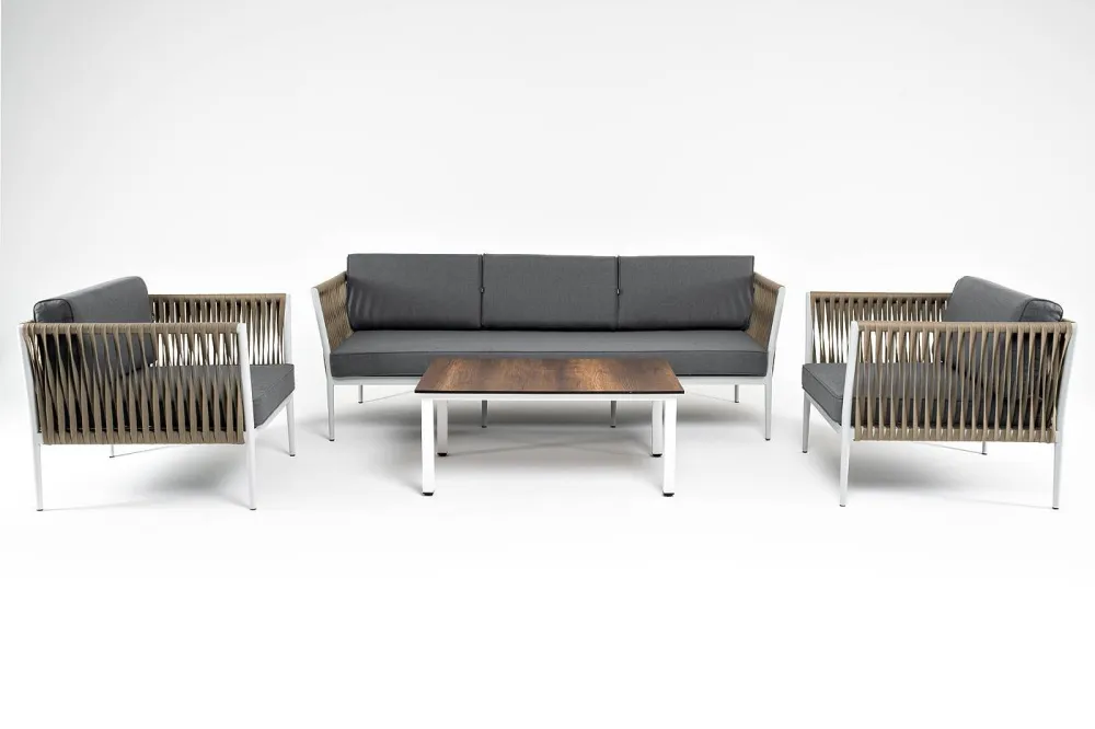 "Касабланка" лаунж-зона плетеная из роупа 5-местная, цвет серый