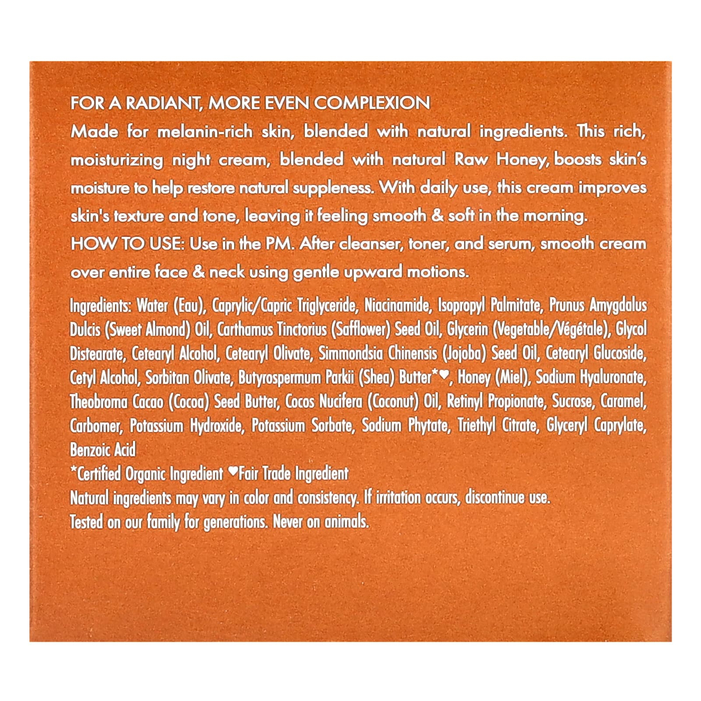 SheaMoisture, Even & Radiant Raw Honey, ночной крем, 57 г (2 унции)