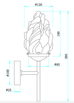 Светильник настенный 1*Е27 2152/05/01W бронза/янтарный Cream Stilfort