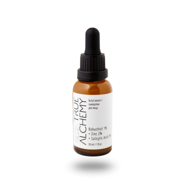 Сыворотка Facial Serum Bakuchiol 1%+ Zinc 2% + Salicylic Acid 2% 30мл (TRUE ALCHEMY)