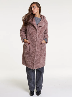 Шуба из овечьей шерсти, сиреневая, SilverFox