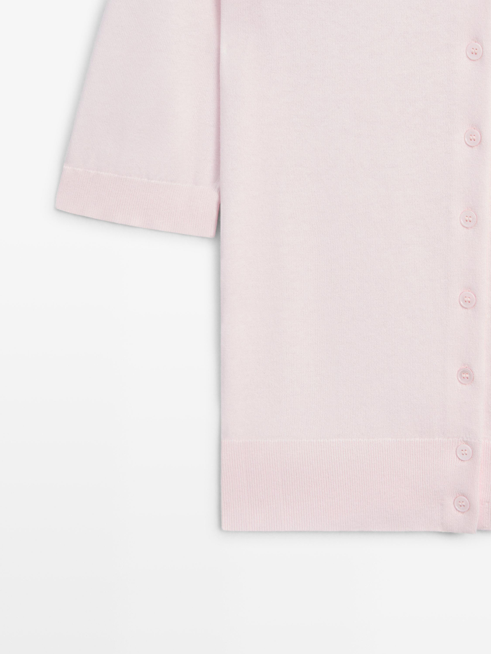 Massimo Dutti Вязаный кардиган с короткими рукавами, натуральный/кремовый