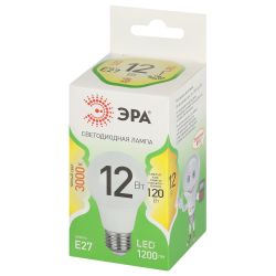 Лампочка светодиодная ЭРА GREEN LINE LED A60-12W-830-E27 GL E27 12 Вт груша теплый свет | Лампы cветодиодные Груша (A)