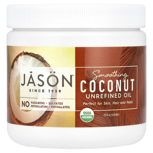 Jason Natural, Smoothing Coconut, нерафинированное масло, 443 мл (15 жидк. унц.)