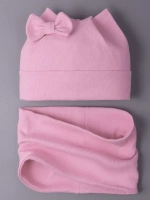 Шапка для девочки осенняя с ушками и снуд