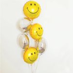 Шар (18"/46 см) Круг, Смайл, Желтый