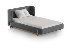 Кровать Basic спальное место 120*200 см (светло-серый, твид)