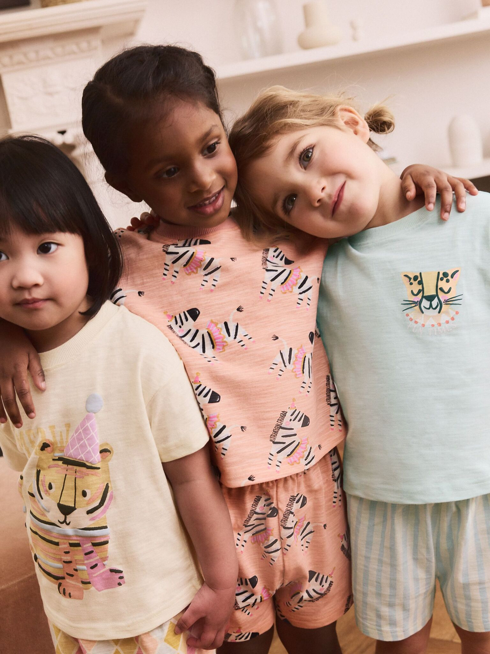 Пижама для девочки Next AC0-784, 3 шт., Розовый, Голубой